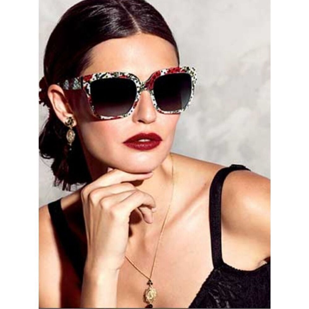 Dolce & Gabbana Carnation White Havana-Grey Gradient Sunglasses. Authentic